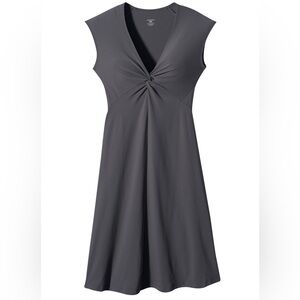 Patagonia Women's Cap Sleeve Bandha Twist Front Stretch Gray Midi Dress Medium M